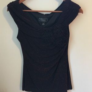 Sparkly cranberry colored top - Dress Barn